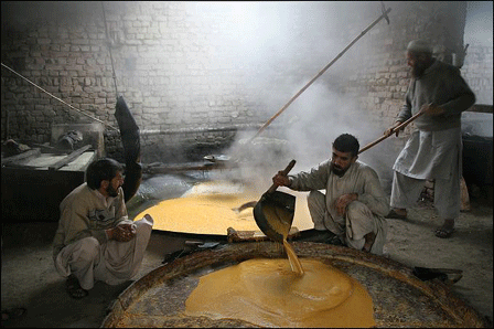 Traditional gur being prepared
